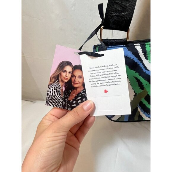 DVF Diane Von Furstenberg Utility Crossbody Bag Disco Zebra Green NWT - Picture 6 of 9